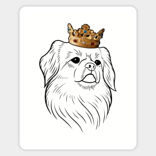 Tibetan Spaniel Dog King Queen Wearing Crown Magnet